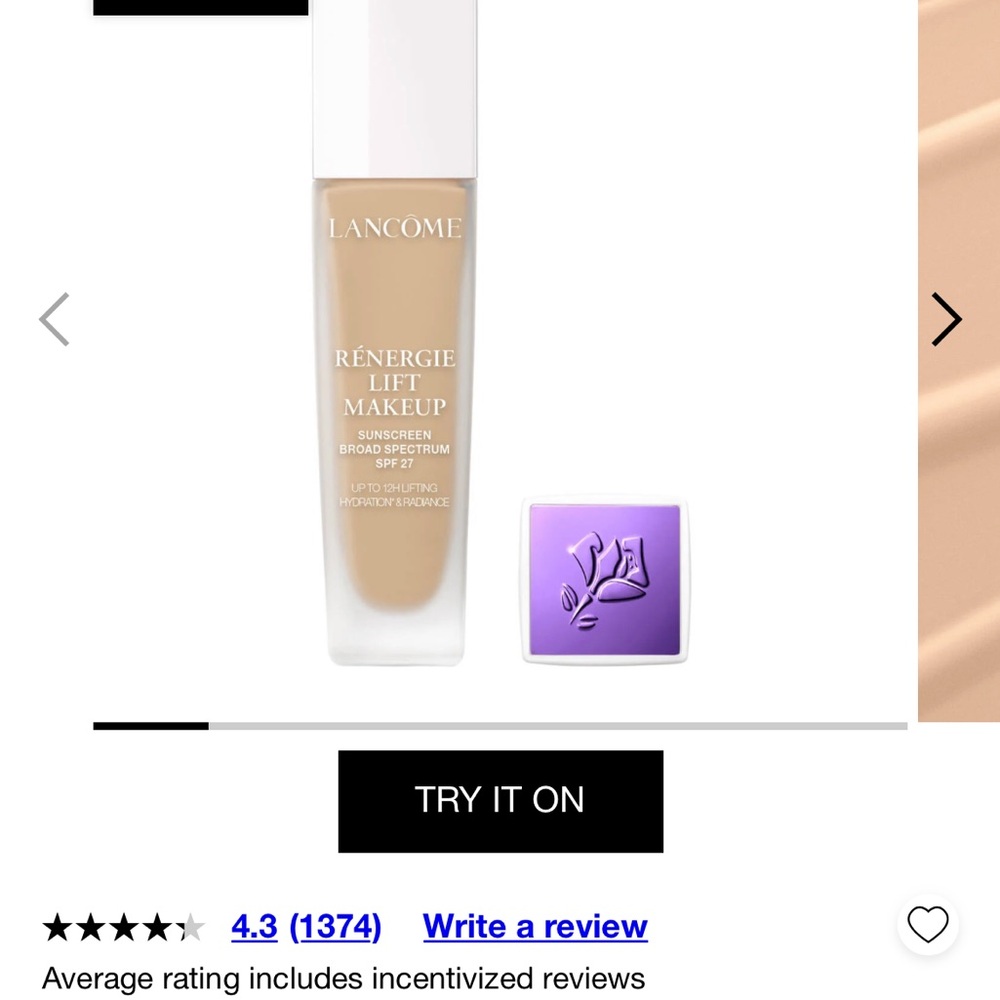 Lancôme Rénergie Lift Makeup Foundation in Buff (220) - Neutral Beige - Picture 7 of 8